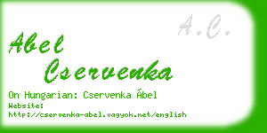 abel cservenka business card