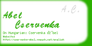 abel cservenka business card